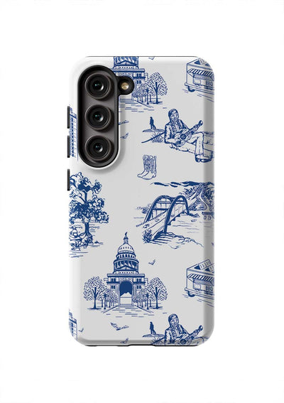 Austin Toile Samsung Phone Case Phone Case Galaxy S23 / Tough / Navy Katie Kime