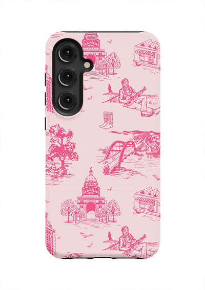 Austin Toile Samsung Phone Case Phone Case Galaxy S24 Plus / Tough / Light Pink Pink Katie Kime