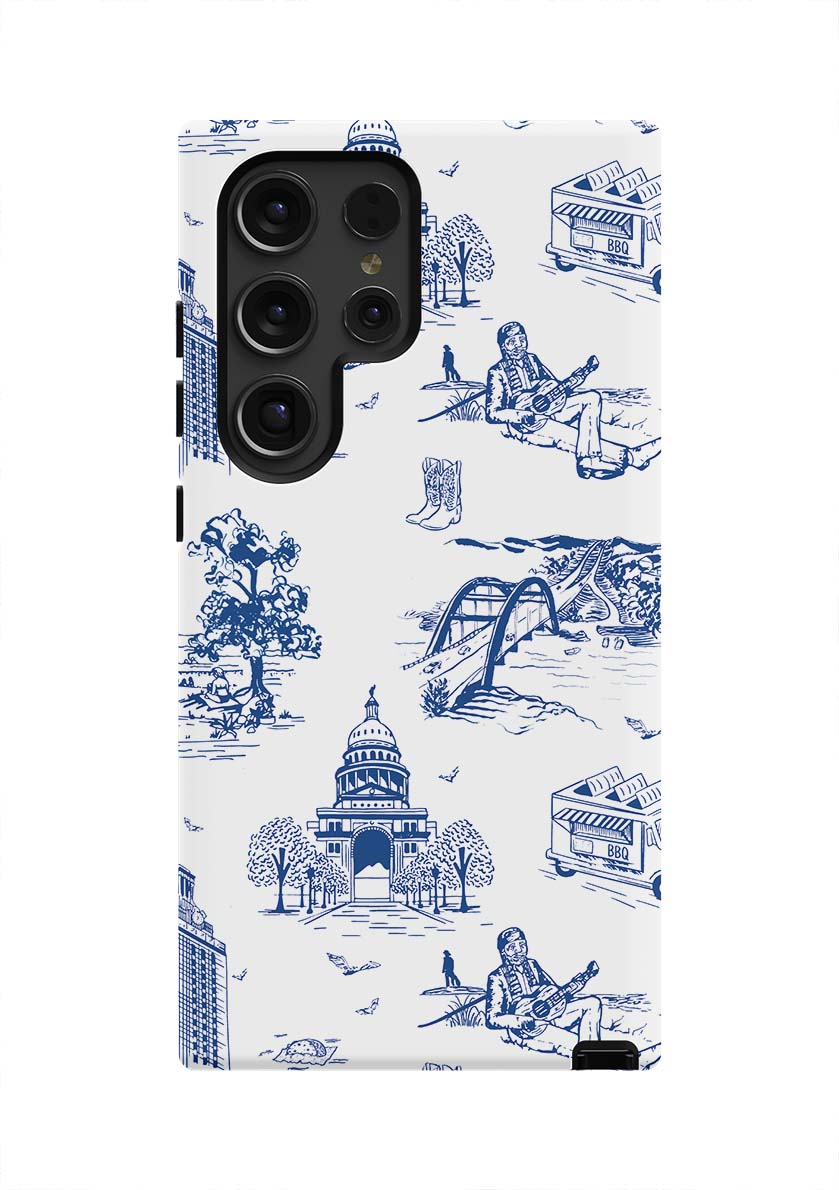Austin Toile Samsung Phone Case Phone Case Galaxy S24 Ultra / Tough / Navy Katie Kime
