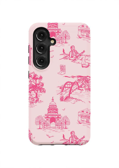 Austin Toile Samsung Phone Case Phone Case Galaxy S24 / Tough / Light Pink Pink Katie Kime