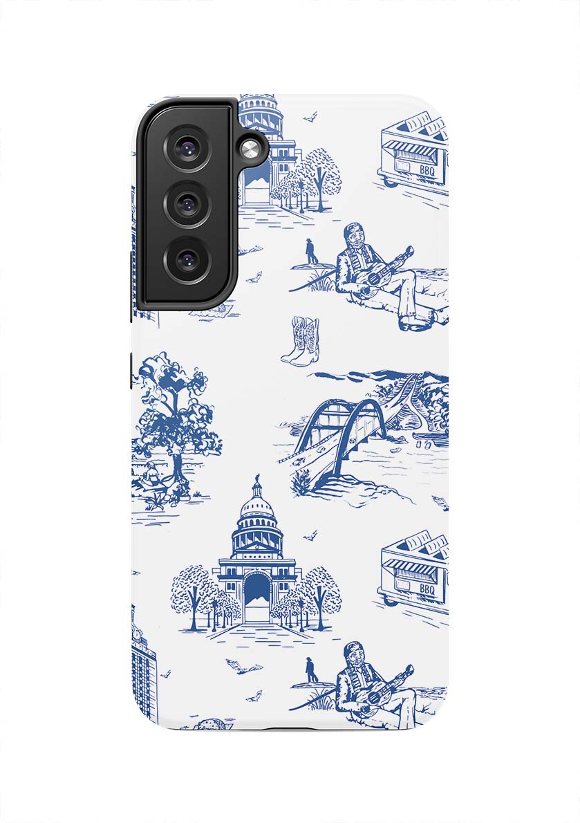 Austin Toile Samsung Phone Case Phone Case Navy / Galaxy S22 Plus / Tough Katie Kime