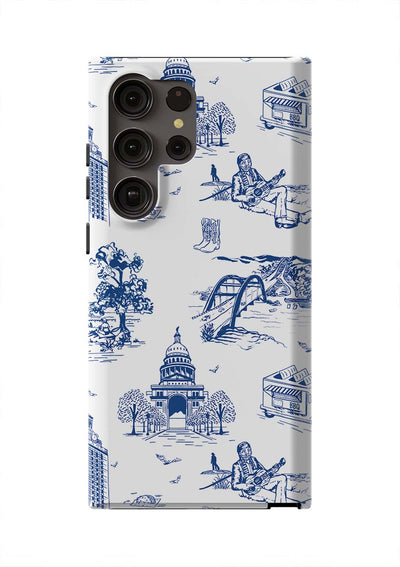 Austin Toile Samsung Phone Case Phone Case Navy / Galaxy S23 Ultra / Tough Katie Kime
