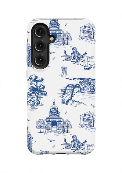 Austin Toile Samsung Phone Case Phone Case Navy / Galaxy S24 Plus / Tough Katie Kime