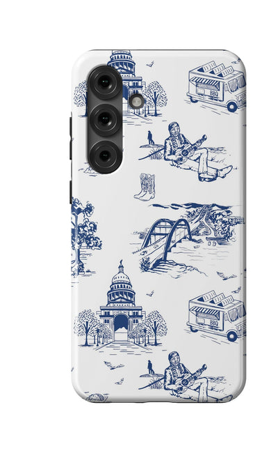 Austin Toile Samsung Phone Case Phone Case Navy / Galaxy S25 Plus / Tough Katie Kime