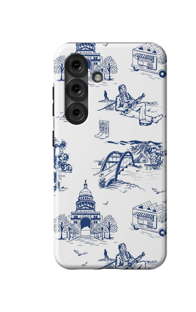 Austin Toile Samsung Phone Case Phone Case Navy / Galaxy S25 / Tough Katie Kime