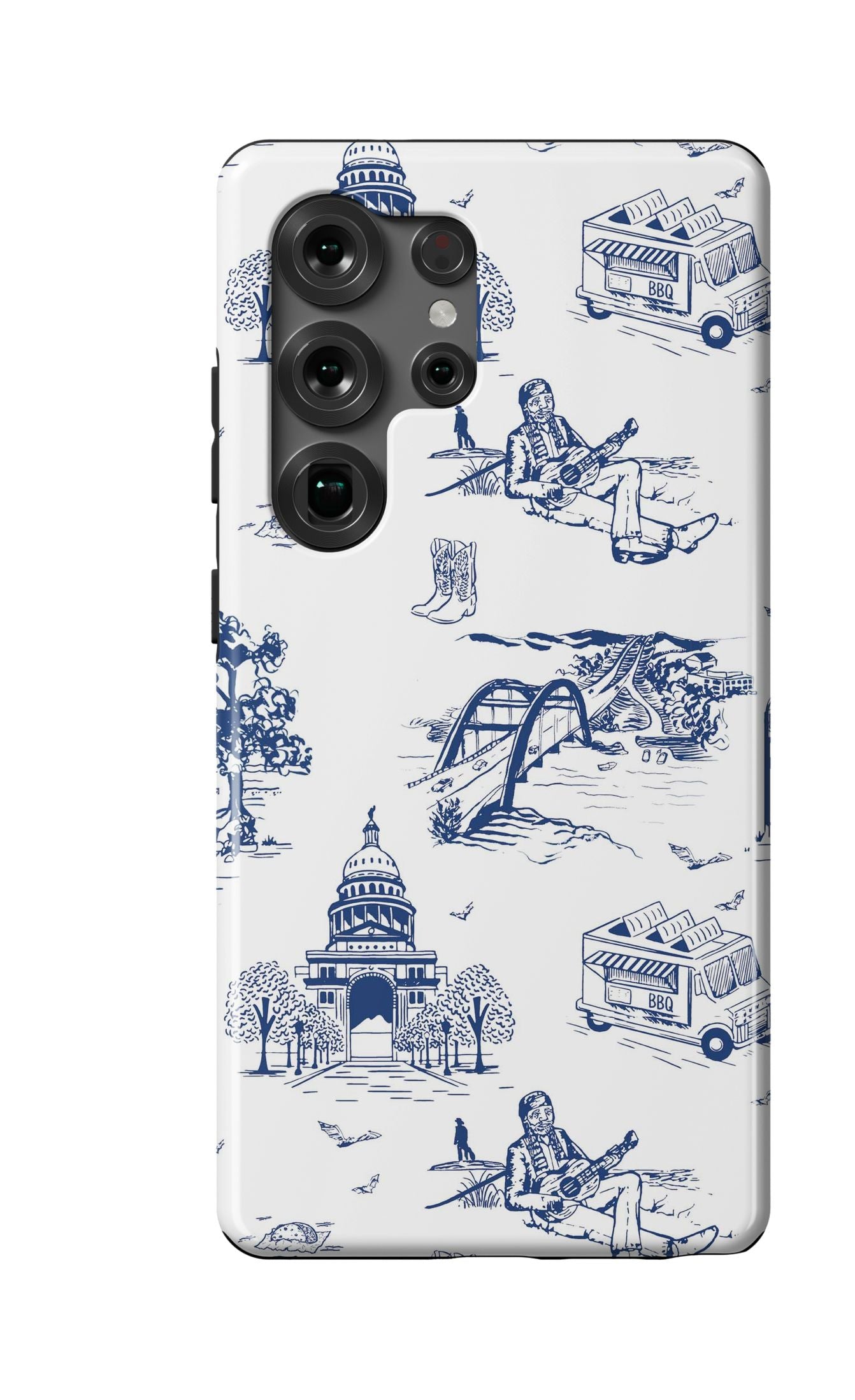 Austin Toile Samsung Phone Case Phone Case Navy / Galaxy S25 Ultra / Tough Katie Kime
