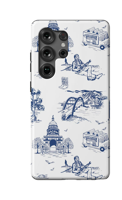 Austin Toile Samsung Phone Case Phone Case Navy / Galaxy S25 Ultra / Tough Katie Kime