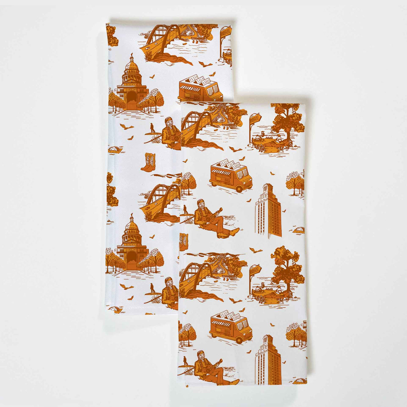 Austin Toile Tea Towel Set Tea Towel Burnt Orange Katie Kime