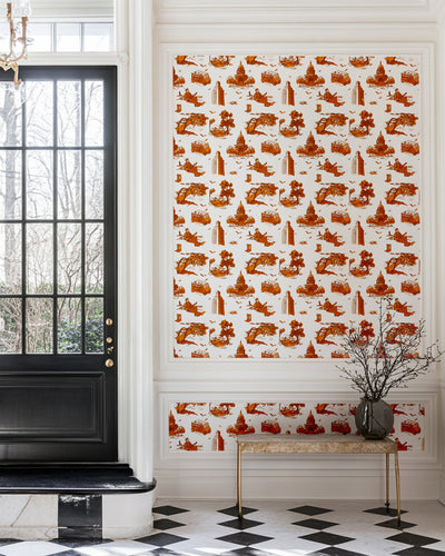 Austin Toile Traditional Wallpaper Wallpaper Katie Kime