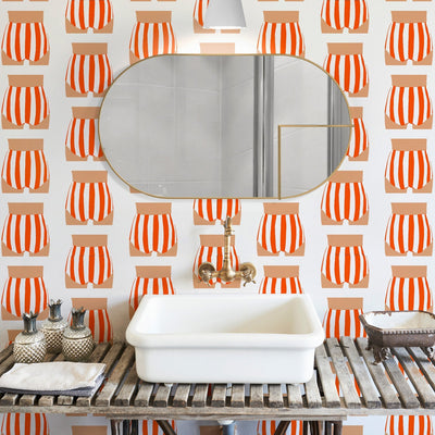 Beach Bum Traditional Wallpaper Wallpaper Navy / Large Sample Katie Kime
