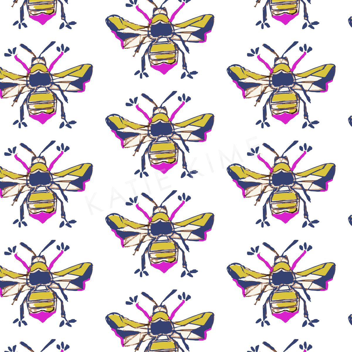 Bees Knees Traditional Wallpaper Wallpaper Double Roll / Multi Katie Kime