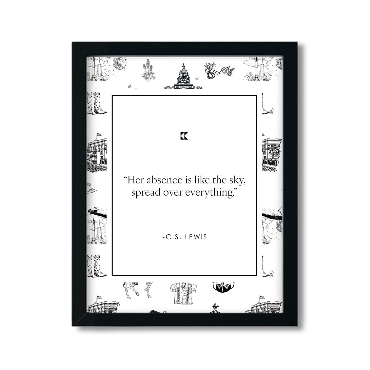 Benefit Print Gallery Print Black and White / 11x14 / Black Frame Katie Kime
