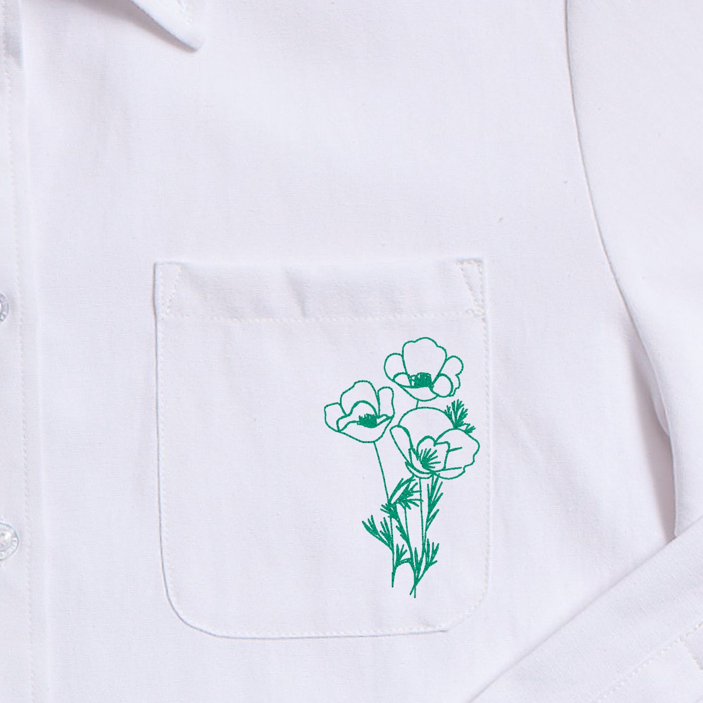 Birth Flower Charlotte Button Down Top August Poppy / XXS Katie Kime