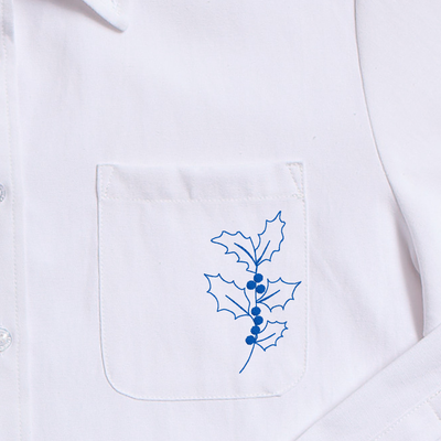 Birth Flower Charlotte Button Down Top December Holly / XXS Katie Kime
