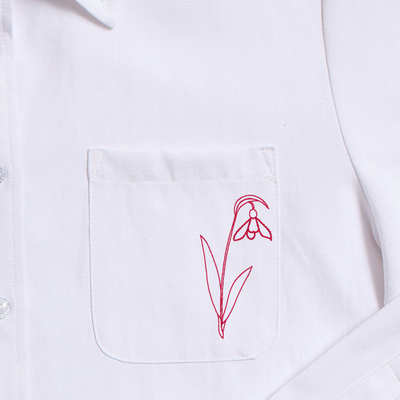 Birth Flower Charlotte Button Down Top January Snowdrop / XXS Katie Kime