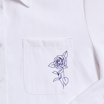 Birth Flower Charlotte Button Down Top June Rose / XXS Katie Kime