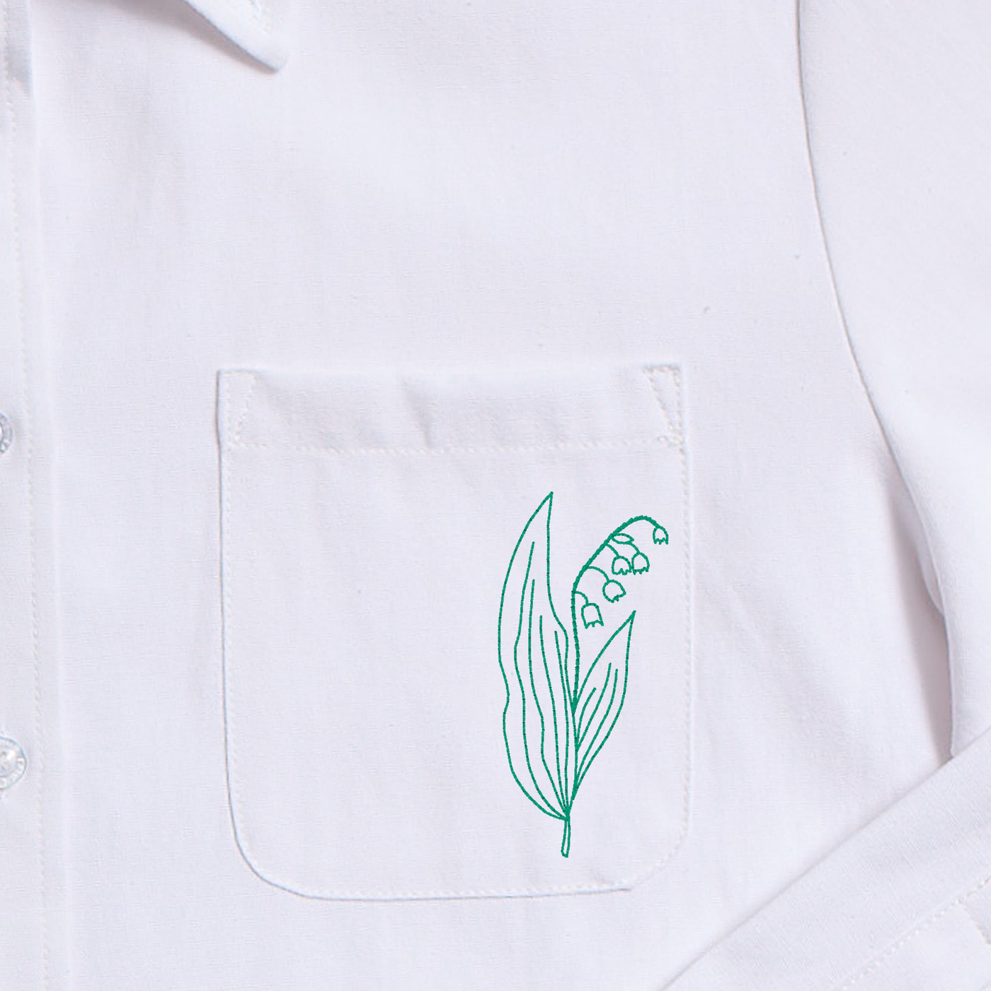 Birth Flower Charlotte Button Down Top May Lily of the Valley / XXS Katie Kime