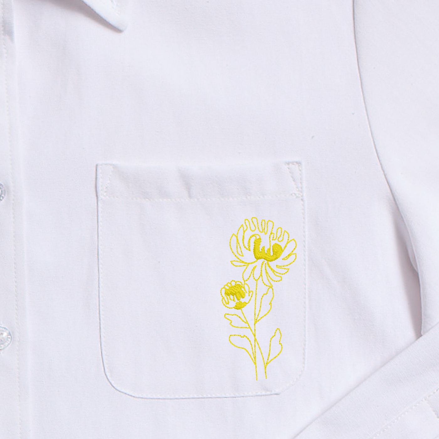 Birth Flower Charlotte Button Down Top November Chrysanthemum / XXS Katie Kime