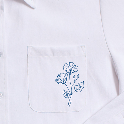 Birth Flower Charlotte Button Down Top September Morning Glory / XXS Katie Kime