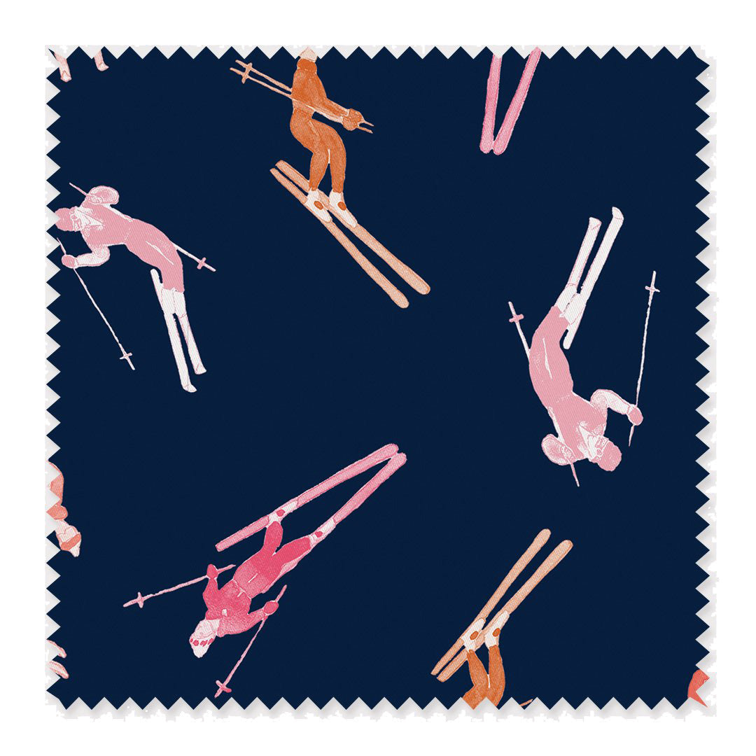 Fabric Navy Pink / Cotton / Sample Bluebird Day Fabric Katie Kime