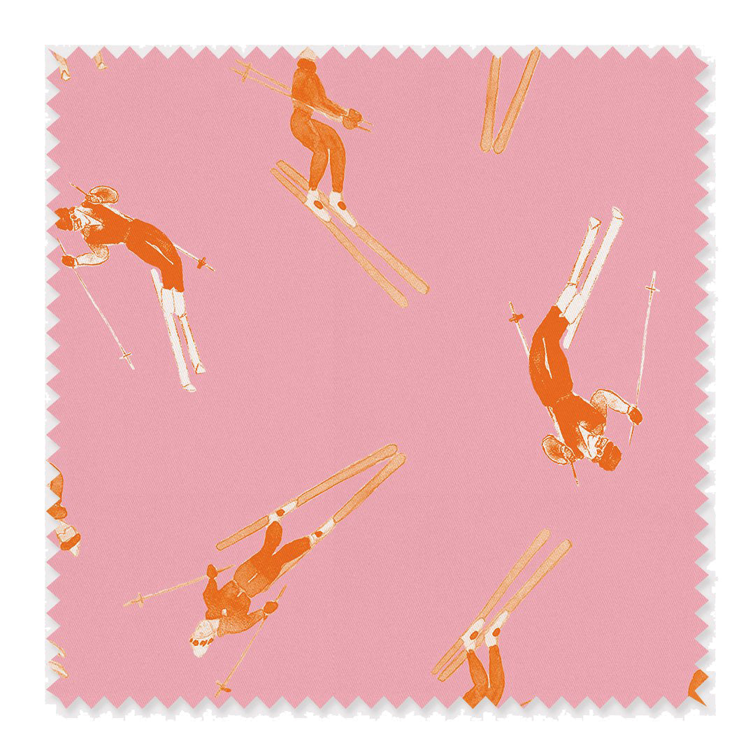 Bluebird Day Fabric Fabric Sample / Cotton / Pink Orange Katie Kime