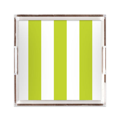 Bold Stripe Lucite Tray Lucite Trays Chartreuse / 12x12 Katie Kime