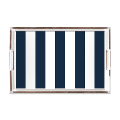 Bold Stripe Lucite Tray Lucite Trays Navy / 11x17 Katie Kime