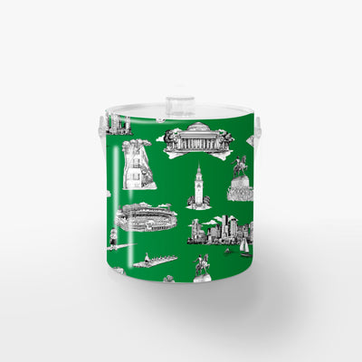 Boston Toile Ice Bucket Ice Bucket Green Black / Lucite Katie Kime