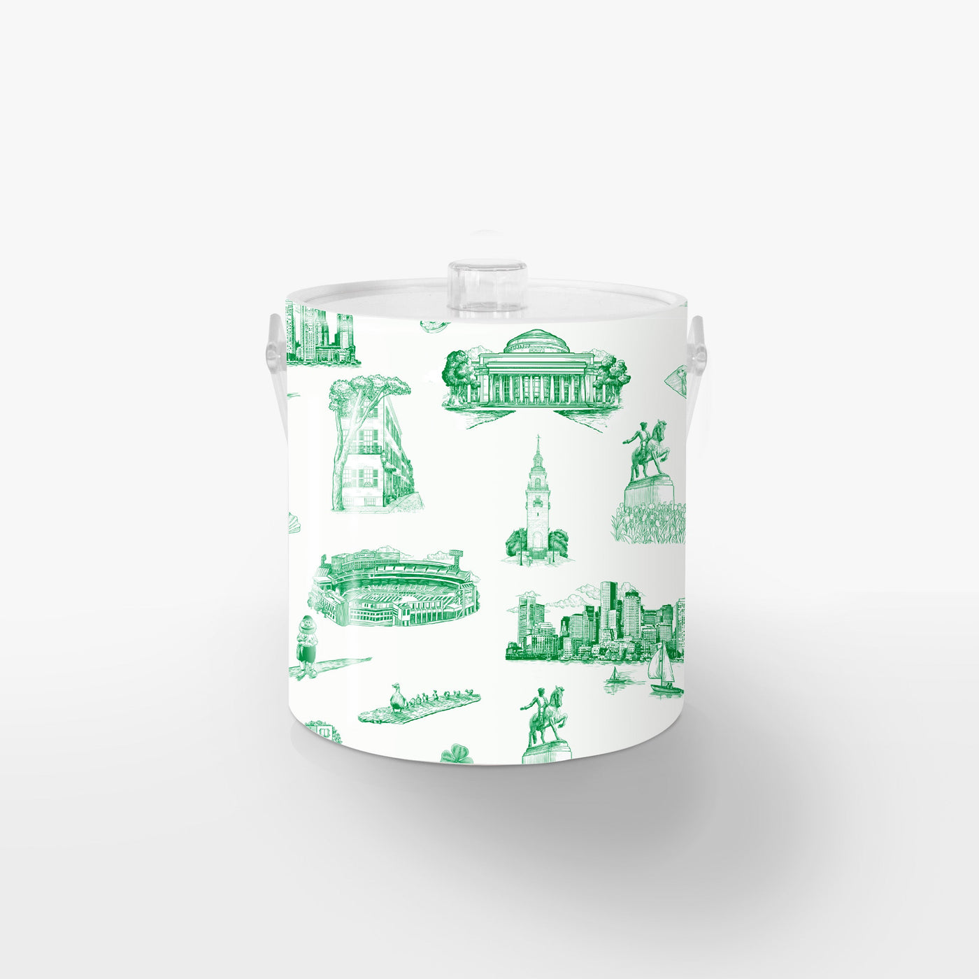 Boston Toile Ice Bucket Ice Bucket Green / Lucite Katie Kime