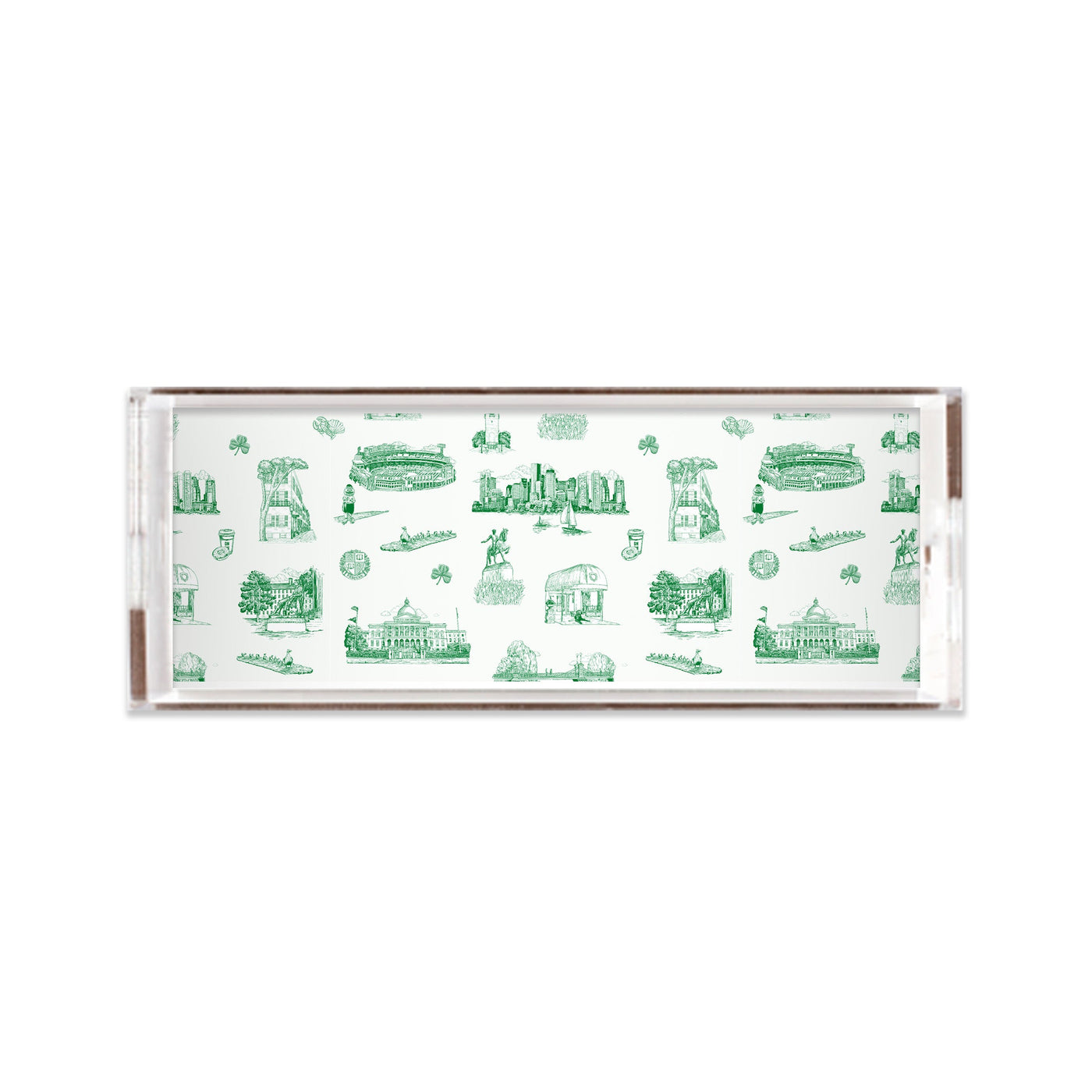 Boston Toile Lucite Tray Lucite Trays Green / 11x4 Katie Kime