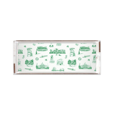 Boston Toile Lucite Tray Lucite Trays Green / 11x4 Katie Kime