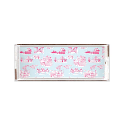 California Toile Lucite Tray Lucite Trays Light Blue Pink / 11x4 Katie Kime