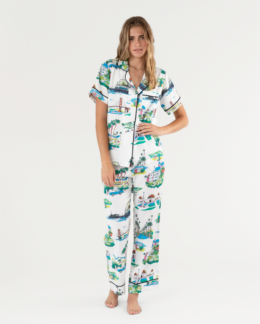 Pajama Set Multi / XS California Toile Pajama Pants Set Katie Kime