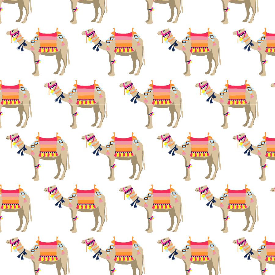 Camel Peel & Stick Wallpaper Peel & Stick Wallpaper Multi / 24" x 144" Katie Kime