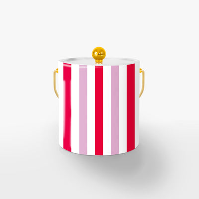 Candy Stripe Ice Bucket Ice Bucket Peppermint / Gold Katie Kime