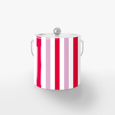 Candy Stripe Ice Bucket Ice Bucket Peppermint / Silver Katie Kime