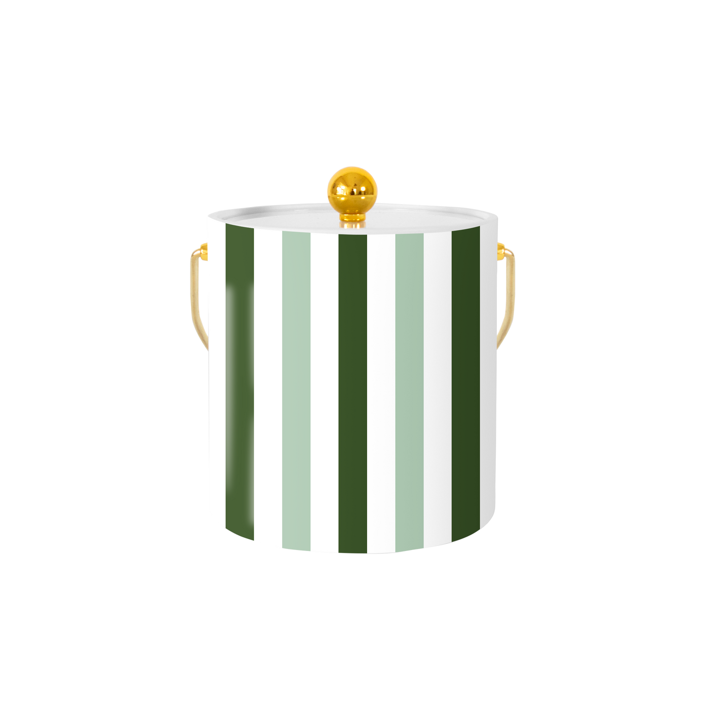 Candy Stripe Ice Bucket Ice Bucket Spearmint / Gold Katie Kime