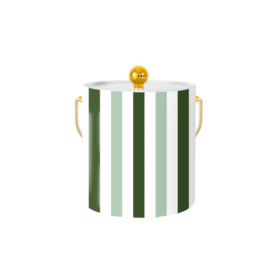 Candy Stripe Ice Bucket Ice Bucket Spearmint / Gold Katie Kime