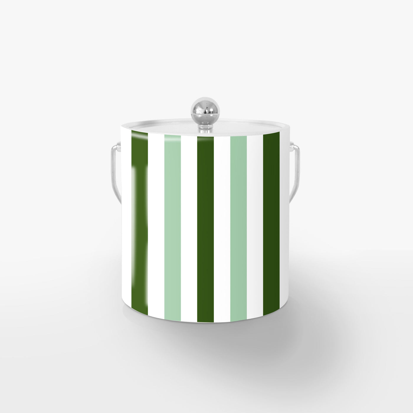 Candy Stripe Ice Bucket Ice Bucket Spearmint / Silver Katie Kime