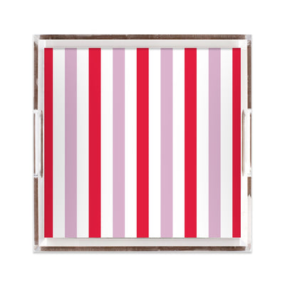 Candy Stripe Lucite Tray Lucite Trays Peppermint / 12x12 Katie Kime