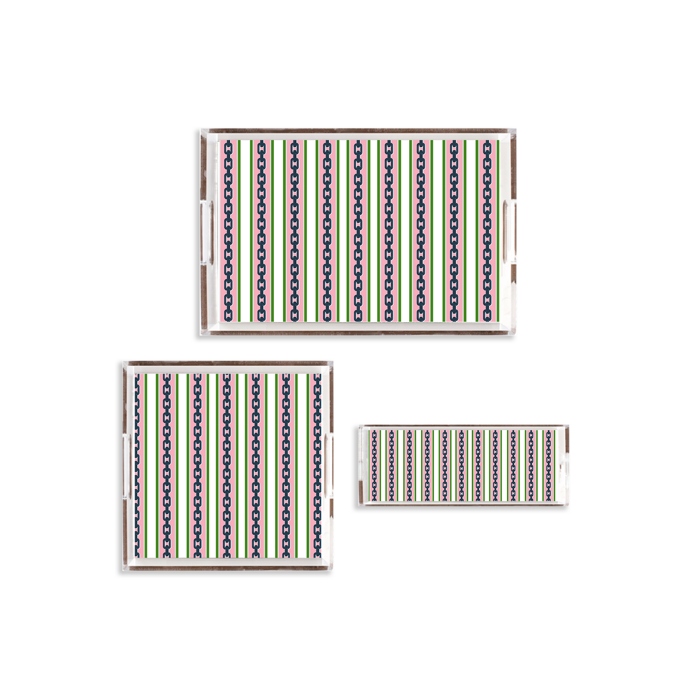 Chain Stripe Lucite Tray Lucite Trays Katie Kime