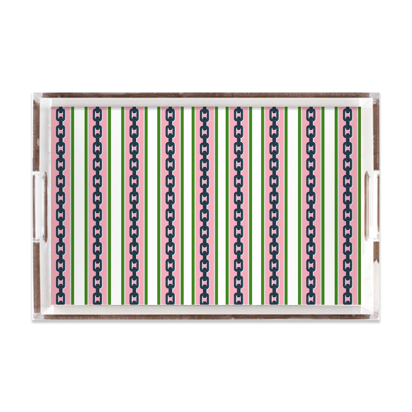 Chain Stripe Lucite Tray Lucite Trays Pink / 11x17 Katie Kime