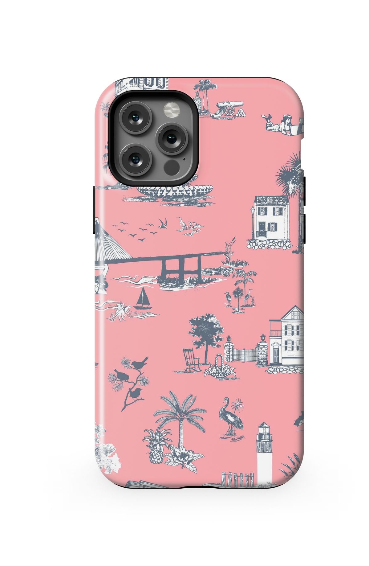 Charleston Toile iPhone Case Phone Case Coral / iPhone 12 Pro / MagSafe Tough Katie Kime