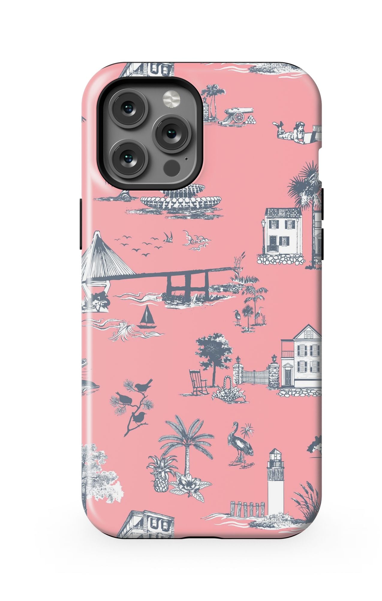 Charleston Toile iPhone Case Phone Case Coral / iPhone 12 Pro Max / Tough Katie Kime