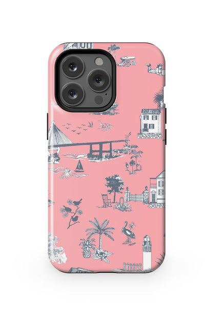 Charleston Toile iPhone Case Phone Case Coral / iPhone 13 Pro / MagSafe Tough Katie Kime