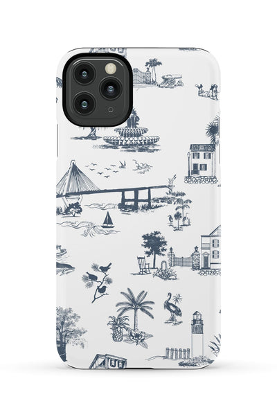 Charleston Toile iPhone Case Phone Case Navy / iPhone 11 Pro Max / Tough Katie Kime