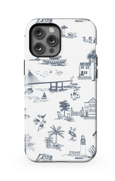 Charleston Toile iPhone Case Phone Case Navy / iPhone 12 Pro Max / MagSafe Tough Katie Kime