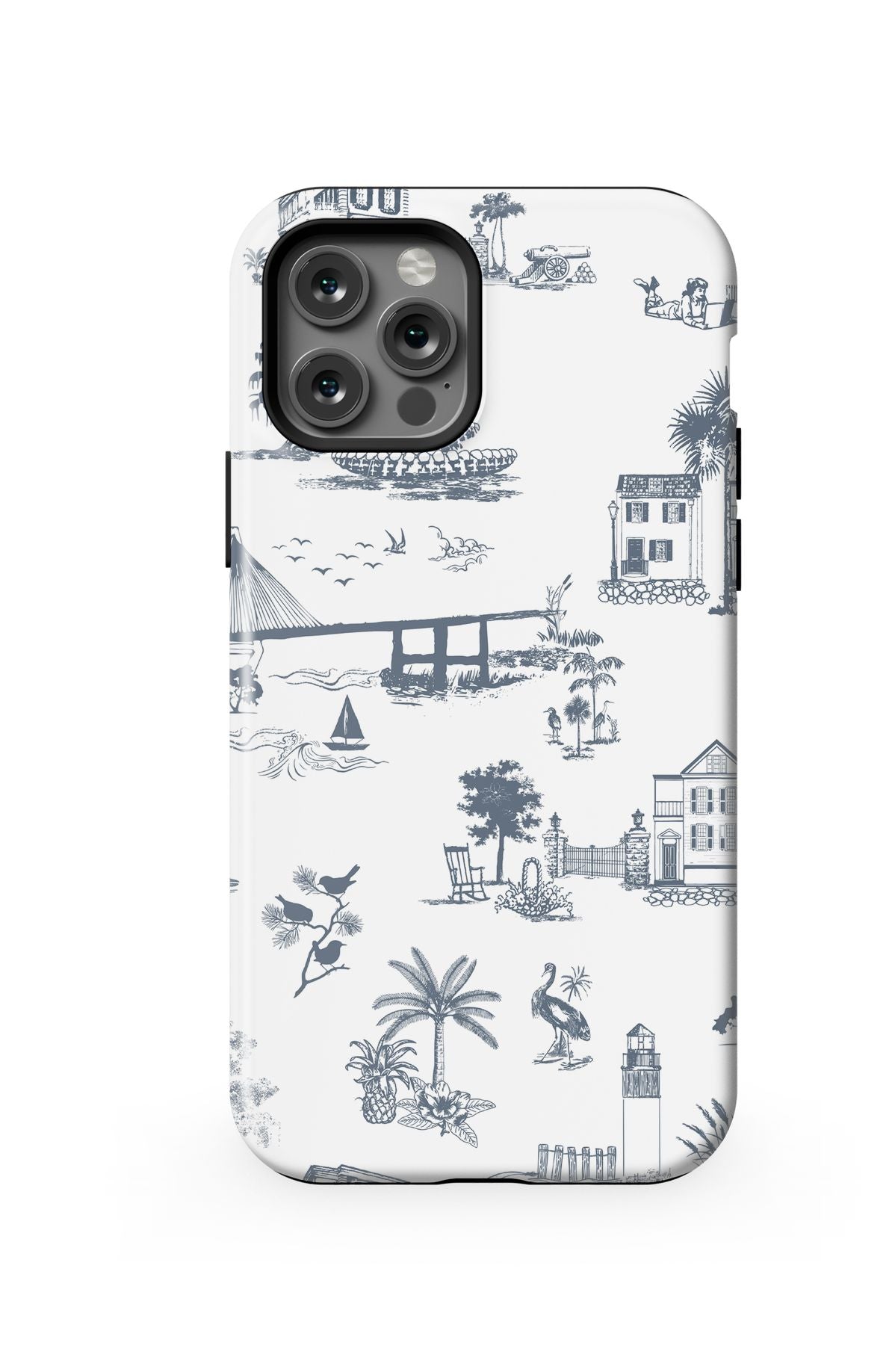 Charleston Toile iPhone Case Phone Case Navy / iPhone 12 Pro / Tough Katie Kime