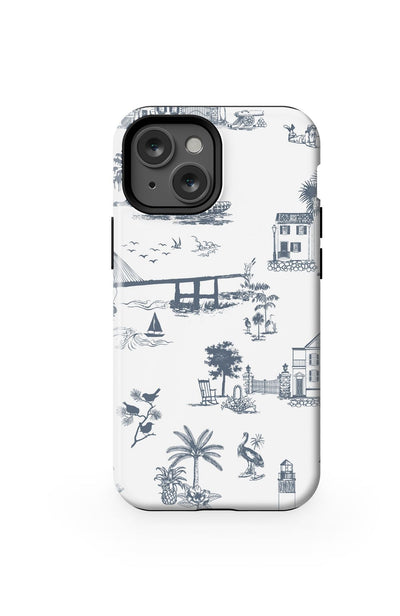 Charleston Toile iPhone Case Phone Case Navy / iPhone 13 Mini / MagSafe Tough Katie Kime