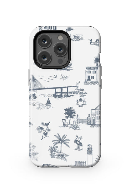 Charleston Toile iPhone Case Phone Case Navy / iPhone 13 Pro / MagSafe Tough Katie Kime